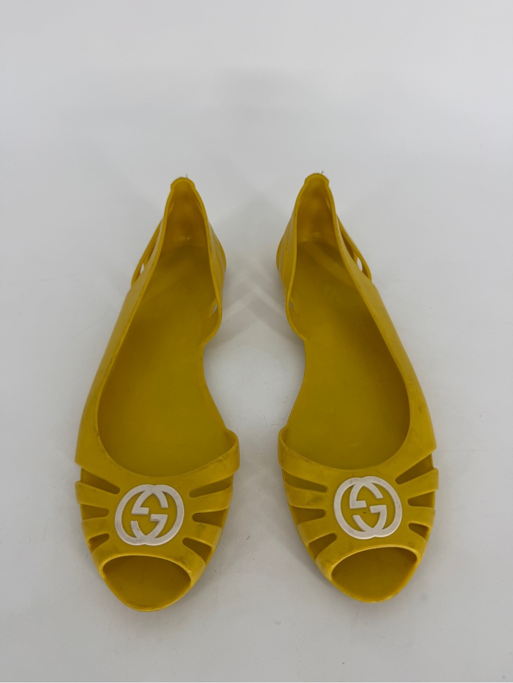 Gucci Marola Interlocking GG Logo Rubber Flat Sandals Size 36